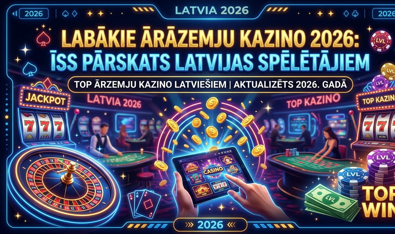 Labākie ārzemju kazino 2026: īss pārskats Latvijas spēlētājiem